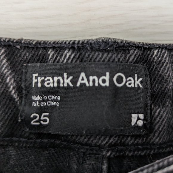 Frank and Oak Stevie High Waisted Black Denim Shorts 3" 25 - Picture 2 of 9